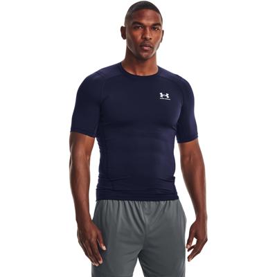 Under Armour HeatGear Ondershirt Donkerblauw Wit