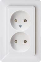 Enzo Kopp hk02 wit inbouw stopcontact dubbel