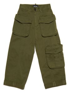 DSQUARED2 KIDS pantalon en coton à patch logo - Vert