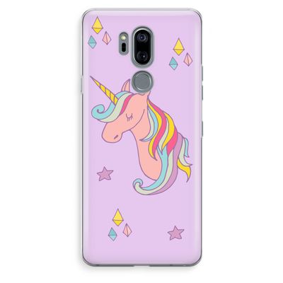 Roze eenhoorn: LG G7 Thinq Transparant Hoesje