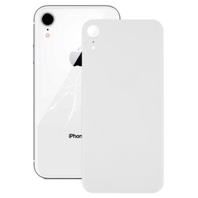 Gemakkelijk vervanging grote camera gat glas terug batterij cover met lijm voor iPhone XR (wit)