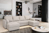 2dekans U-bank Kos Beige - Slaapbank met opbergruimte - (Lichte beschadigingen + Niet in originele verpakking - Kans op schade)