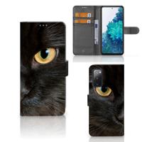 Samsung Galaxy S20 FE | Telefoonhoesje | Met pasjeshouder | Zwarte Kat