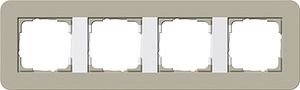 Gira afdekraam 4 voudig E3 grijs beige-zuiverwit