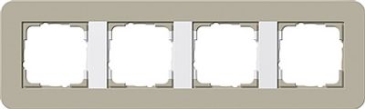 Gira afdekraam 4 voudig E3 grijs beige-zuiverwit