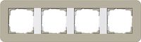 Gira afdekraam 4 voudig E3 grijs beige-zuiverwit