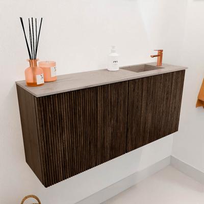 Toiletmeubel Mondiaz Joya Dlux | 90 cm | Meubelkleur Walnut | Faye wastafel Saba Wasbak Rechts | 1 kraangat