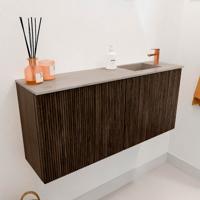 Toiletmeubel Mondiaz Joya Dlux | 90 cm | Meubelkleur Walnut | Faye wastafel Saba Wasbak Rechts | 1 kraangat