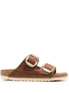 Birkenstock sandales en cuir à double brides - Marron