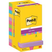 Post-It Super Sticky Notes, 90 vel, ft 76 x 76 mm, assorti, pak van 12 blokken