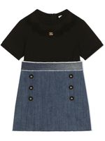 Dolce & Gabbana Kids robe évasée à logo - Noir