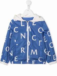 Moncler Enfant veste à logo imprimé - Bleu