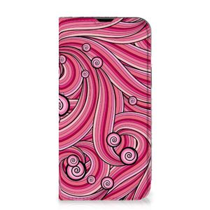 iPhone 14 Bookcase Swirl Pink