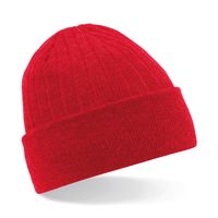 Heren/Dames Beanie Thinsulate Wintermuts 100% acryl wol rood One size  -