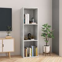 Boekenkast/tv-meubel 36x30x114 cm bewerkt hout betongrijs