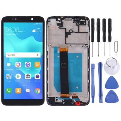 LCD-scherm en digitizer volledige montage met frame voor Huawei Y5 Prime (2018) (zwart)