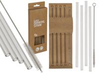 Out Of The Blue Glazen drinkrietjes 4 stuks met borstel