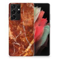Samsung Galaxy S21 Ultra | TPU | Siliconen hoesje | Marmer Bruin