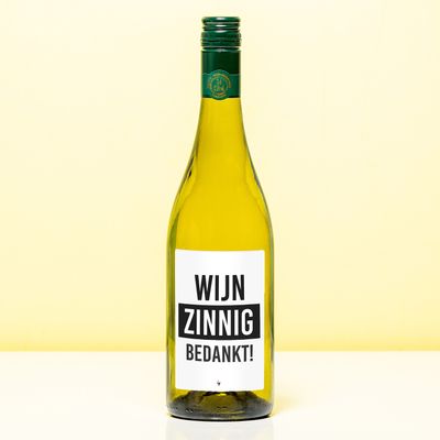 Wijnfles Wijnzinnig bedankt - Wit (Sauvignon Blanc)