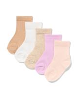 HEMA Babysokken Met Katoen - 5 Paar Roze (roze)