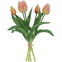 Kunstboeket Tulipa zalm/geel