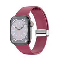 Siliconen bandje - Folding Buckle - Wijnrood - Geschikt voor Apple Watch 38mm / 40mm / 41mm