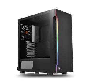 Thermaltake H200 TG RGB Midi-tower PC-behuizing Zwart Geïntegreerde verlichting, 1 voorgeïnstalleerde ventilator, Zijvenster