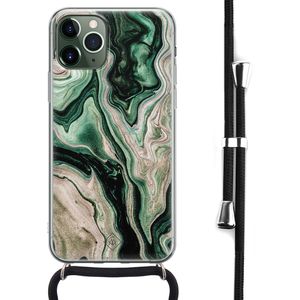 iPhone 11 Pro Max hoesje met koord - Crossbody - Green waves