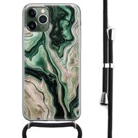 iPhone 11 Pro Max hoesje met koord - Crossbody - Green waves - thumbnail