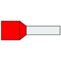 Geïsoleerde Adereindhuls 10,00qmm Rood penlengte = 12mm