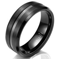 Heren ring Wolfraam Zwart 8mm-20mm