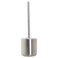 Items Toiletborstel met houder - zilverkleurig - RVS - 37 cm   -