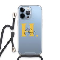 Amber Script: iPhone 13 Pro Transparant Hoesje met koord