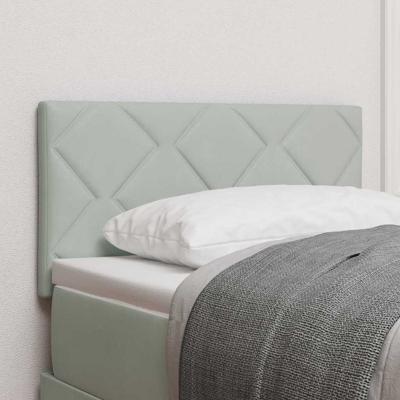 Hoofdbord Wandgemonteerd Geometrisch Lichtgrijs 80 cm Fluweel