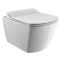 Creavit Design Hangend Toilet - 37x51.3cm - RVS Bidetsproeier - spoelrandloos - verborgen bevestiging - wit EG321-00CB00E-0005 Creavit Design Hangend Toilet - 37x51.3cm - RVS Bidetsproeier - spoelrandloos - verborgen bevestiging - wit EG321-00CB00E-0005