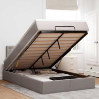 Ottoman bed met matras 120x200cm stof taupe