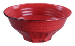 Rode Keramische Ramenkom - Negoro Collectie - 1350 ml - 21.2 x 9.2 cm