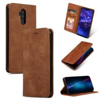 Retro huid feel Business magnetische horizontale Flip lederen case voor Huawei Mate20 Lite (bruin)