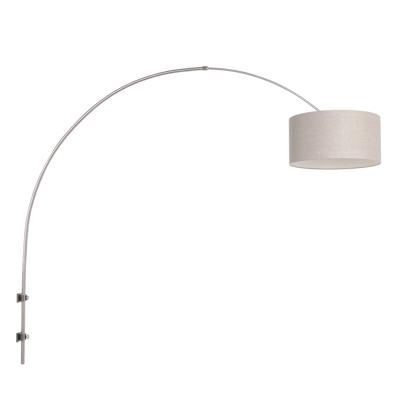 Steinhauer Wand BooglampSparkled RVS met kap taupe - 8143ST