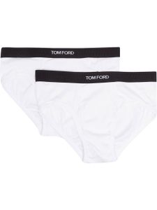 TOM FORD lot de deux slips à taille logo - Blanc