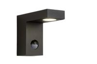 Lucide TEXAS-IR - Wandspot / Wandlamp Binnen/Buiten - LED - 1x7W 3000K - IP54 - Beweging & dag/nacht sensor (uitschakelbaar) - Antraciet