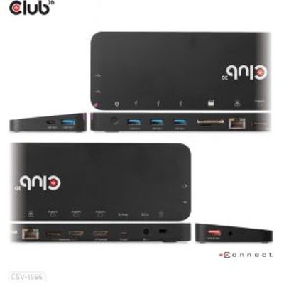 CLUB3D USB Type-C Triple Display Dock met fastcharge