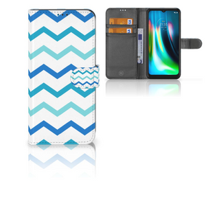 Motorola Moto G9 Play | E7 Plus Telefoon Hoesje Zigzag Blauw