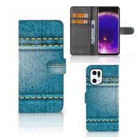 OPPO Find X5 Pro Wallet Case met Pasjes Jeans - thumbnail