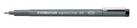 Staedtler pigment liner fineliner, ronde punt, schrijfbreedte 0,8 mm, zwart