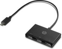 HP Inc. HP USB-C to USB-A Hub USB-C (USB 3.2 Gen 2) multiport hub Zwart