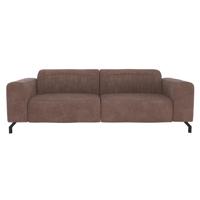 Leen Bakker - Bank Otis 3-zits - Koffie - Microleer - Bruin - 94x230x77 Cm