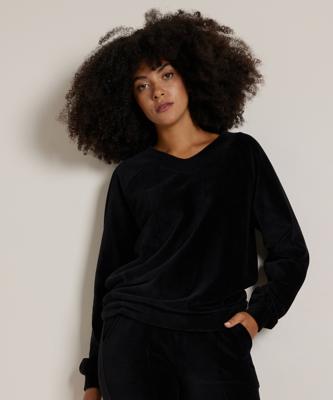 rib velvet top v-hals