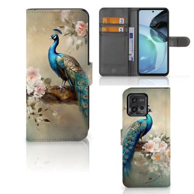 Telefoonhoesje | Met pasjeshouder | voor Motorola Moto G72 Vintage Pauwen