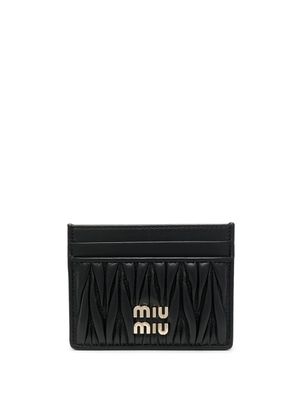 Miu Miu porte-cartes à effet tressé - Noir